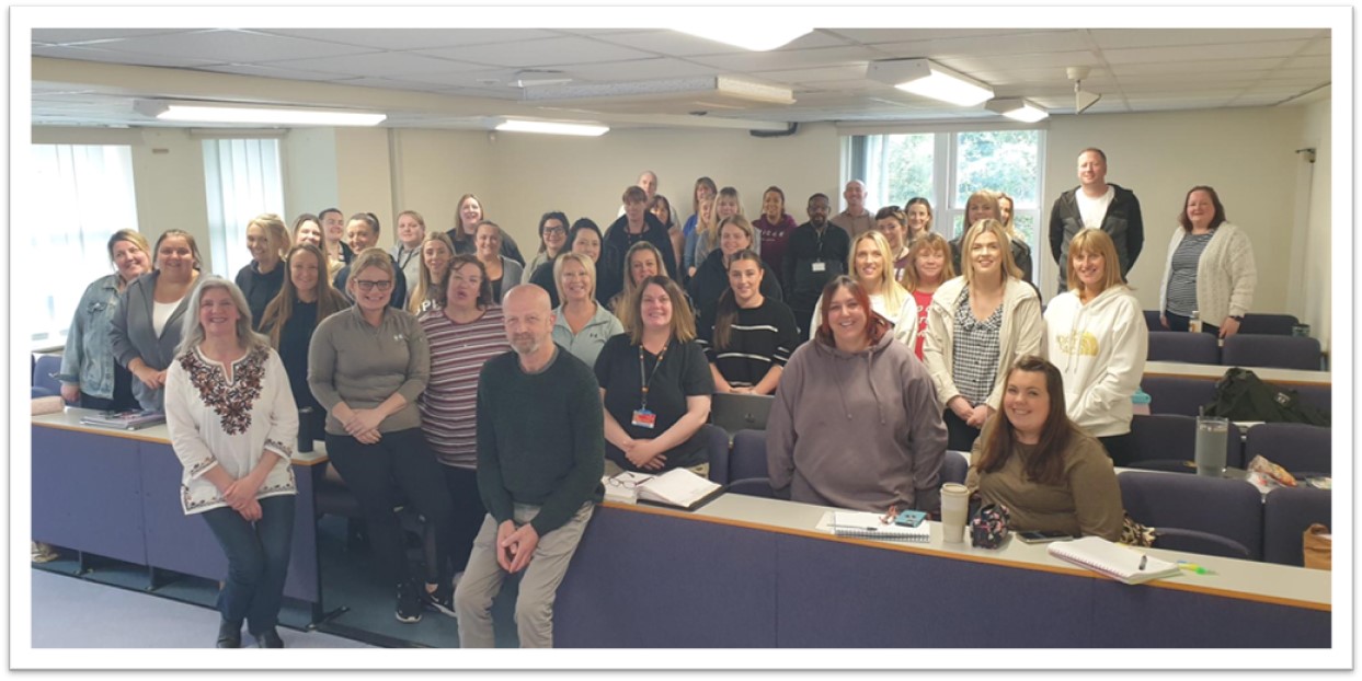 Chris Roberts and Jayne Goodrick with 2nd year Adult and Mental Health Nursing students